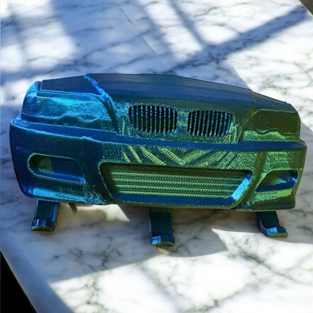 BMW E46 key holder 3D printed Blue Car Grille Model 5x3in